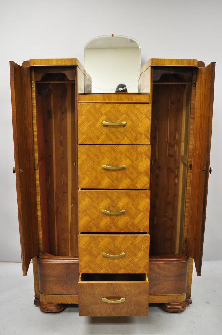 Art Deco Waterfall Chest Dresser Armoire Wardrobe Cedar Chest