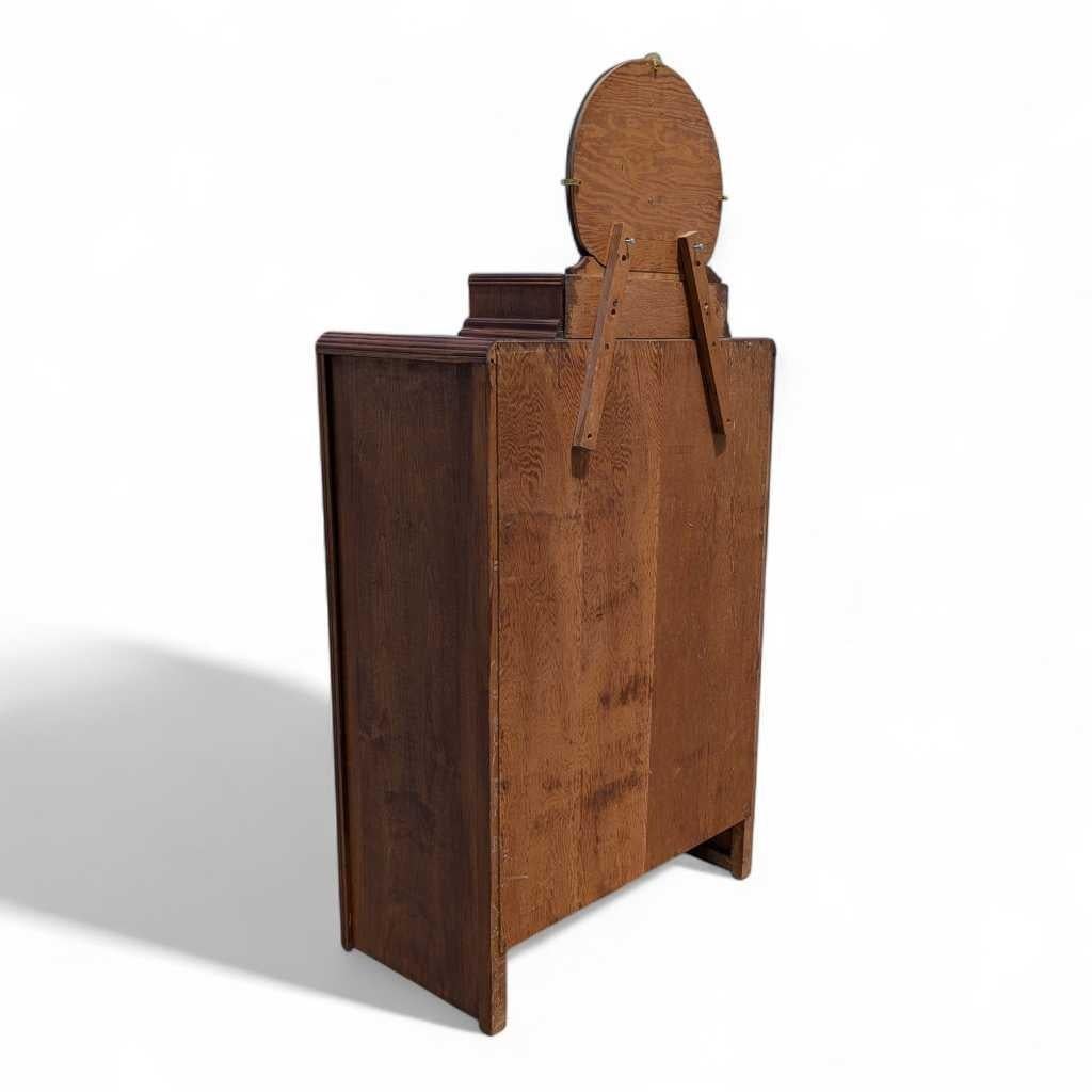 Cassettiera a cascata Art Deco, cassettone in Wood con specchio, anni '30 in vendita 2