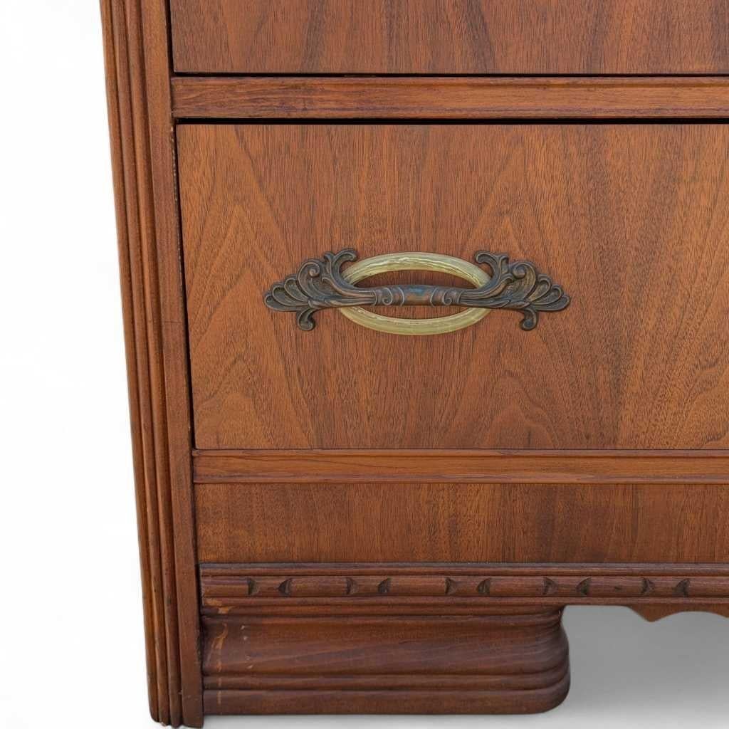 Cassettiera a cascata Art Deco, cassettone in Wood con specchio, anni '30 in vendita 9