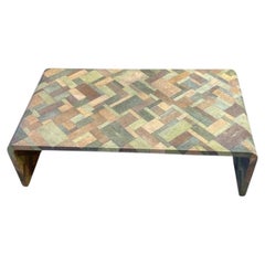 Art Deco Waterfall Coffee Table in Patched Polychrome Galuchat (shagreen)