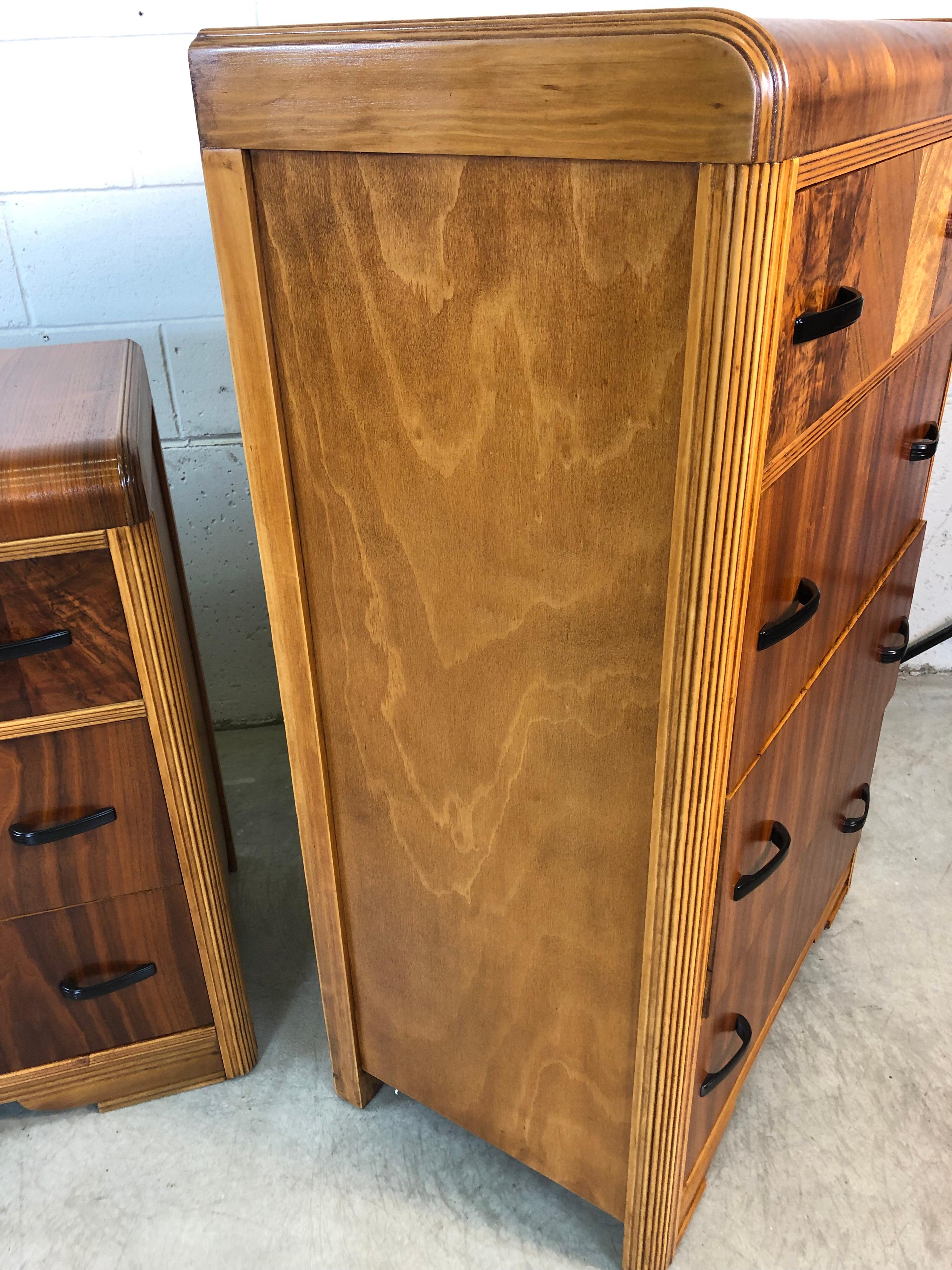 Art Deco Waterfall Dressers, Pair For Sale 4