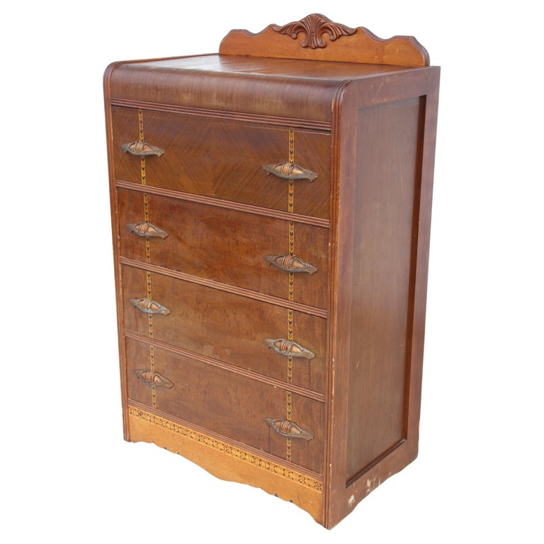 Art Deco Waterfall Front Chest For Sale at 1stDibs | waterfall bedroom furniture 1940s, 1940s waterfall dresser, antique waterfall dresser Art Deco Waterfall Front Chest For Sale at 1stDibs | waterfall bedroom furniture 1940s, 1940s waterfall dresser, antique waterfall dresser