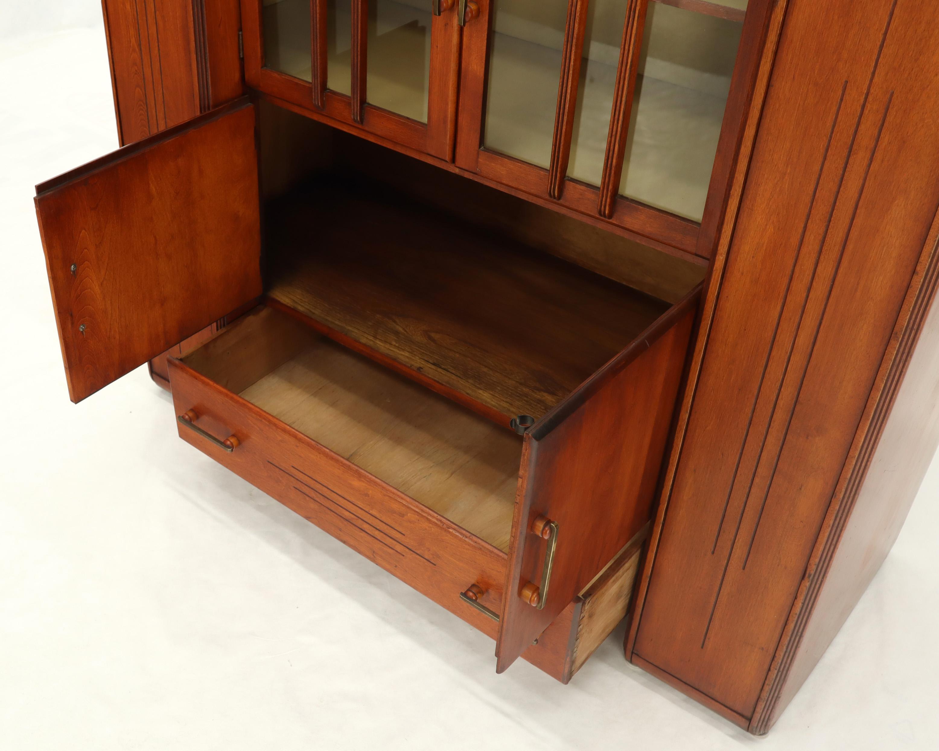 Art Deco Waterfall Lift Top Compartments Bar Storage Sideboard Cabinet Bookcase 1