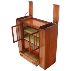 Art Deco Waterfall Lift Top Compartments Bar Storage Sideboard Cabinet Bookcase