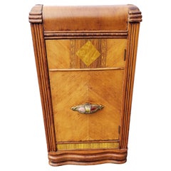 Art Deco Waterfall Side Table Nightstand, circa 1930s