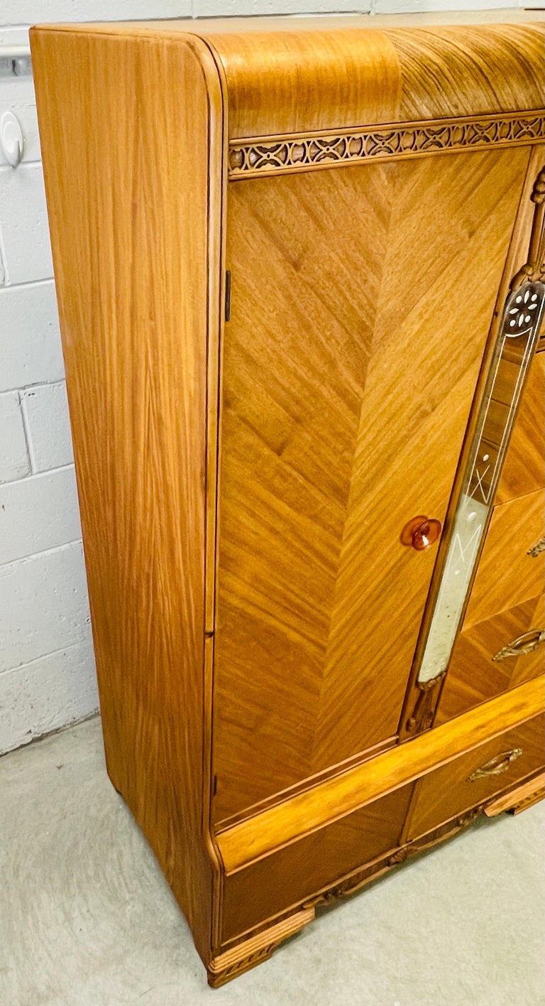 Art Deco Waterfall Style Armoire at 1stDibs