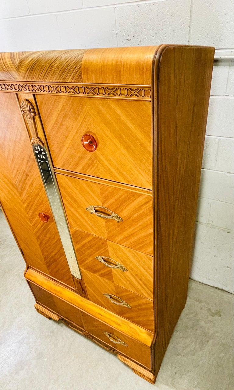 Art Deco Waterfall Style Armoire at 1stDibs