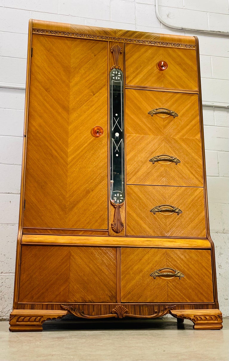 Art Deco Waterfall Style Armoire at 1stDibs