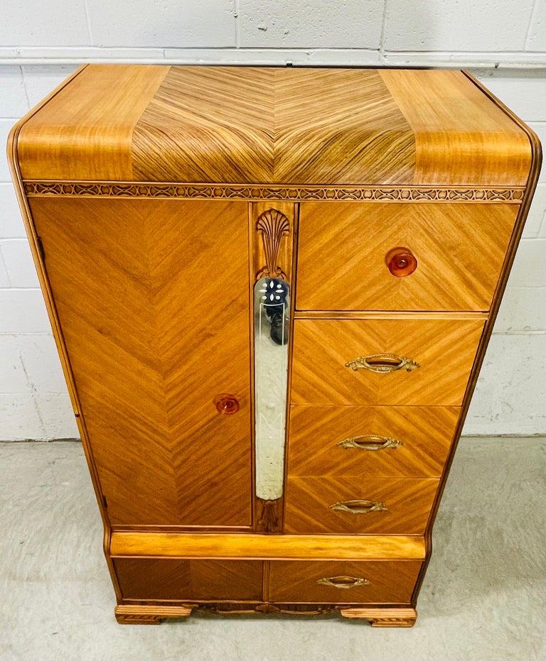 Art Deco Waterfall Style Armoire at 1stDibs