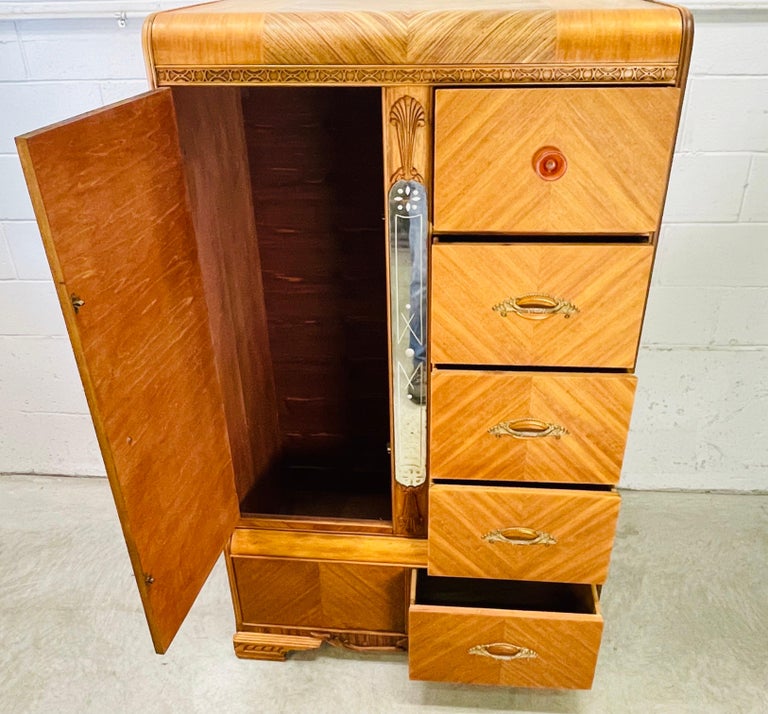 Art Deco Waterfall Style Armoire at 1stDibs
