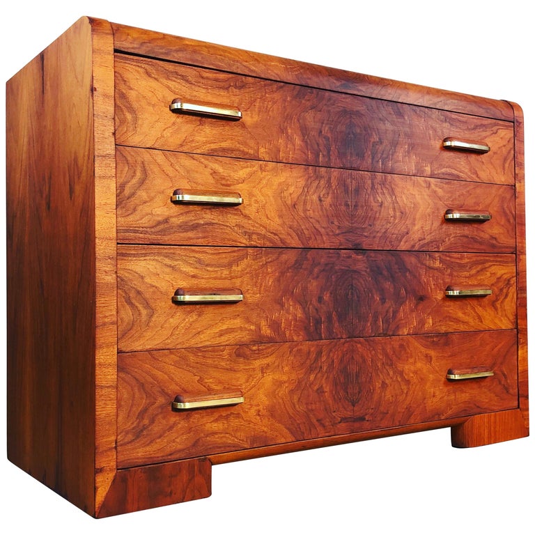 Art Deco Waterfall Style Crotched Veneer Gany Desser At 1stdibs Art Deco Waterfall Style Crotched Veneer Gany Desser For