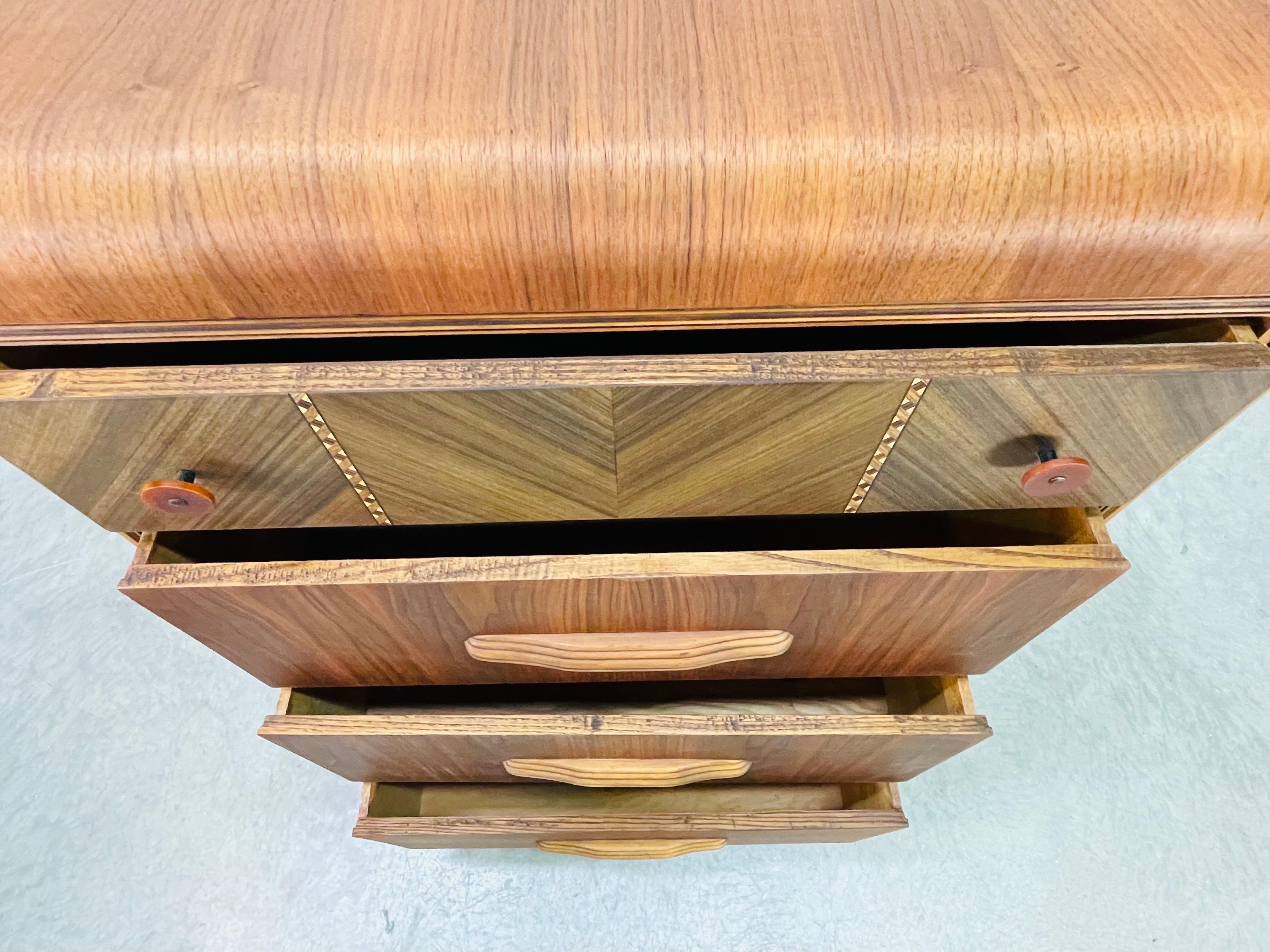 Art Deco Waterfall Style Tall Dresser 1