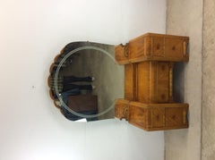 Art Deco Waterfall Vanity with Mirror & Matching Stool
