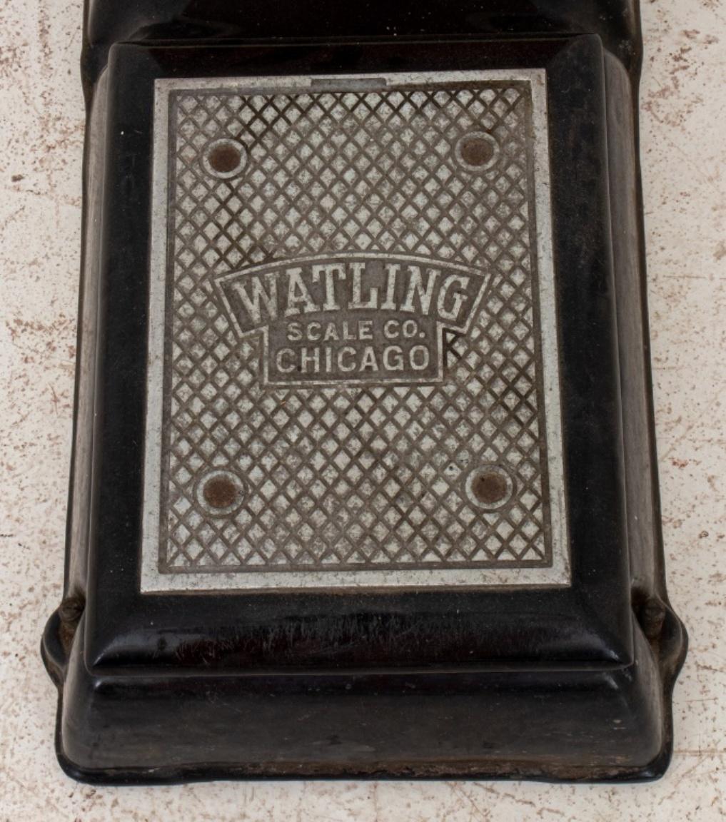 Art Deco Watling Emaillierte Bodenpfennigwaage (20. Jahrhundert) im Angebot