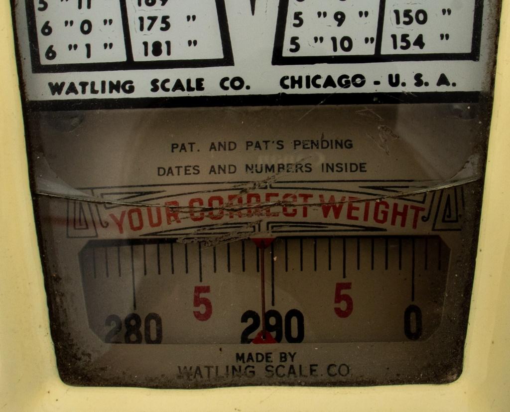 Metal Art Deco Watling Enameled Floor Penny Scale