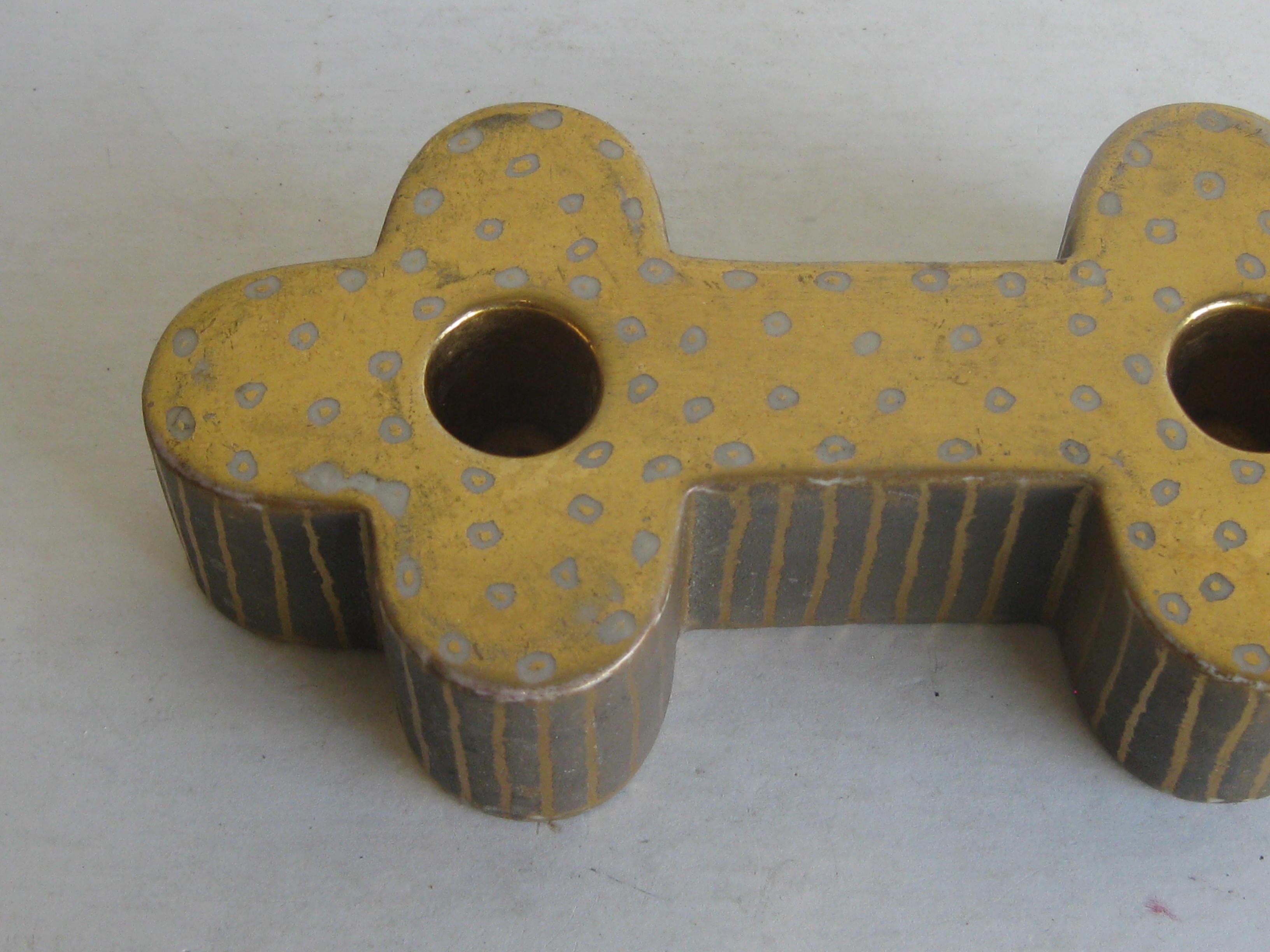 Art Deco Waylande Gregory Studio Art Pottery Candlestick Holder Candleholder In Good Condition For Sale In San Diego, CA