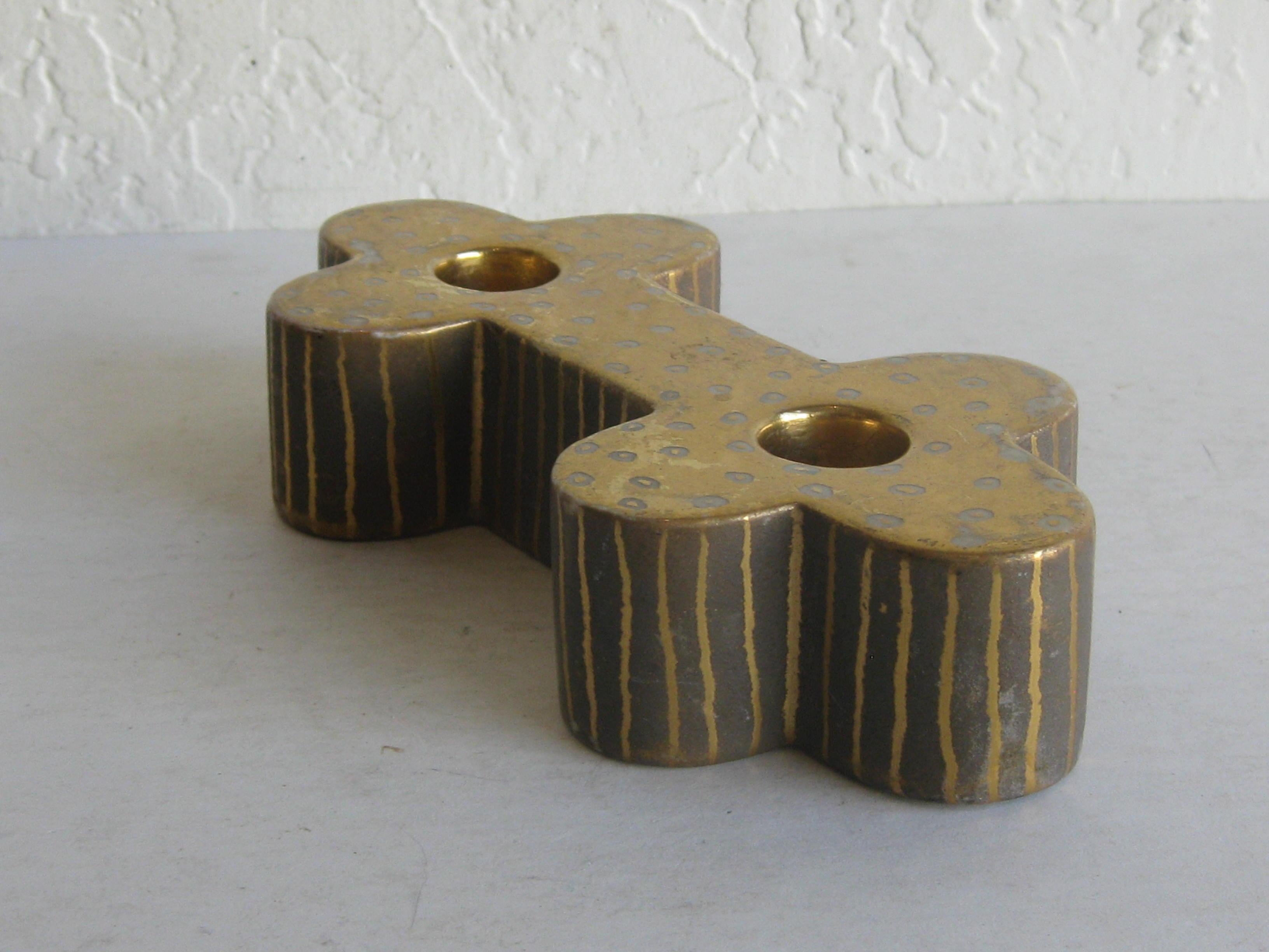 Ceramic Art Deco Waylande Gregory Studio Art Pottery Candlestick Holder Candleholder For Sale