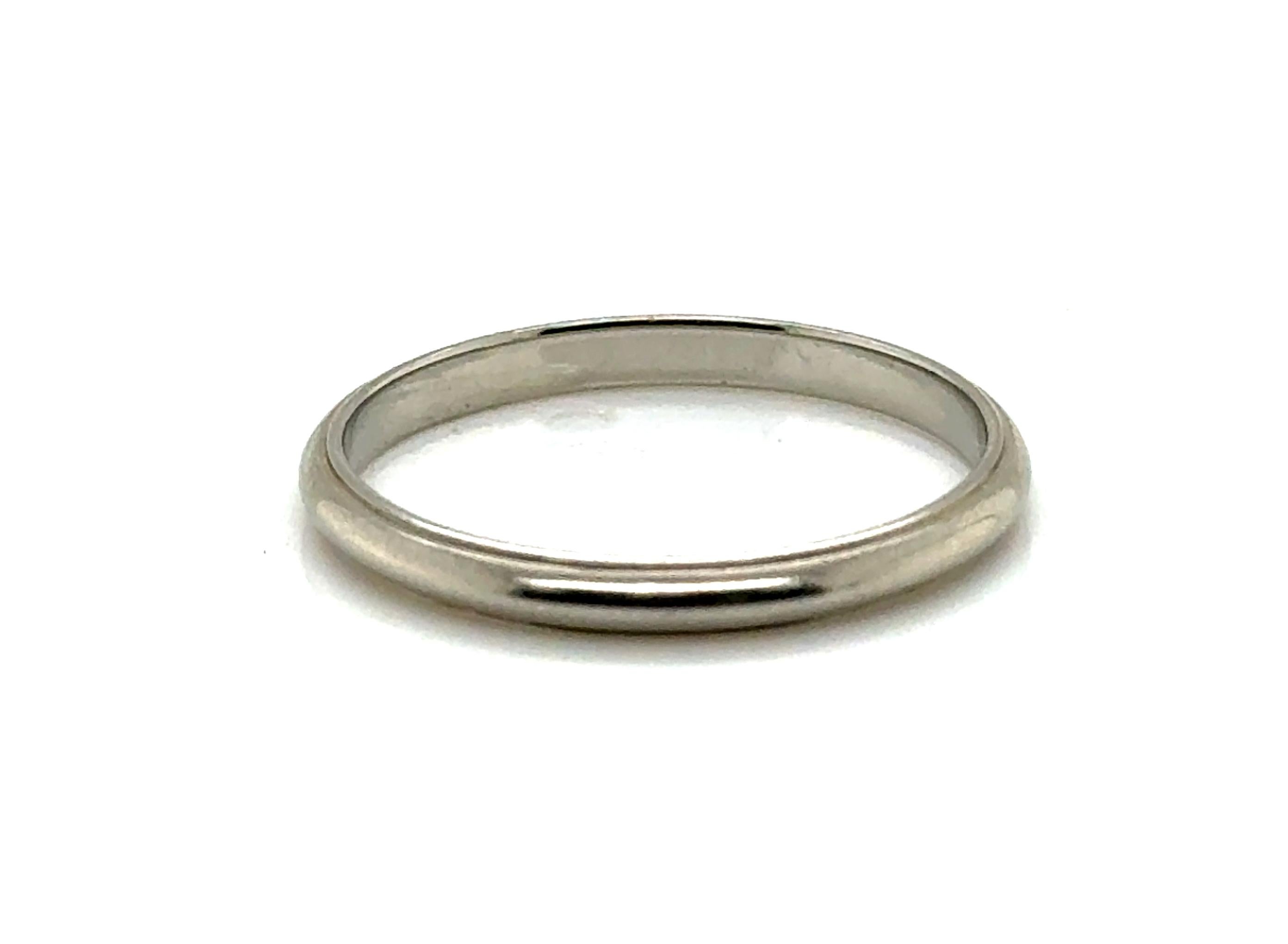 Art Deco Wedding Band Anniversary Ring 18K White Gold Kingcraft Original 1930's