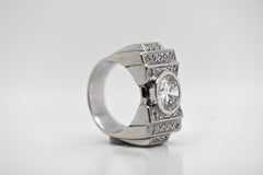 Art Deco Wedding Ring 21 diamonds 2.5 Karat 18 Karat White Gold