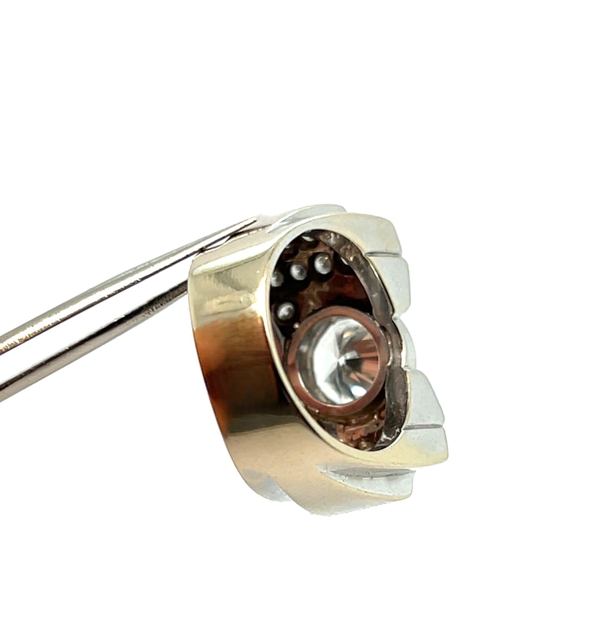 Art Deco Ehering 21 Diamanten 2,5 Karat 18 Karat Weißgold im Angebot 2