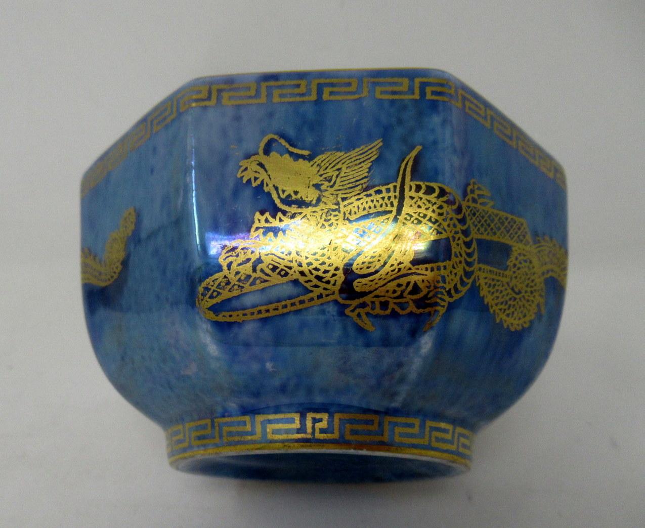 20th Century Art Deco Wedgwood Celestial Chinese Dragon Lustre Ware Bowl Centerpiece, 1920s  