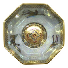 Vintage Art Deco Wedgwood Celestial Chinese Dragon Lustre Ware Bowl Centerpiece, 1920s  
