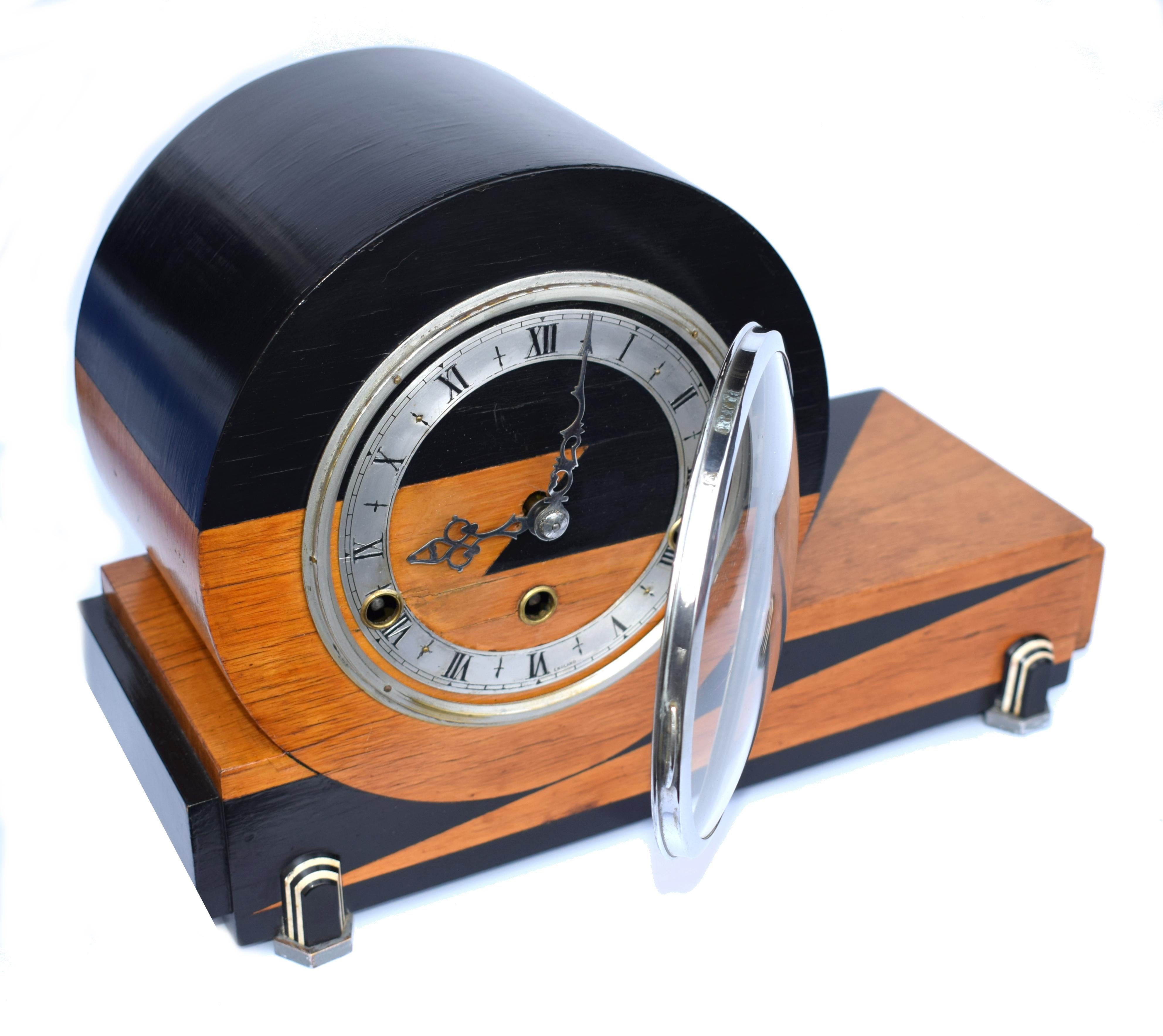 Art Deco Westminster Chime Mantle Clock by Norland, England 1