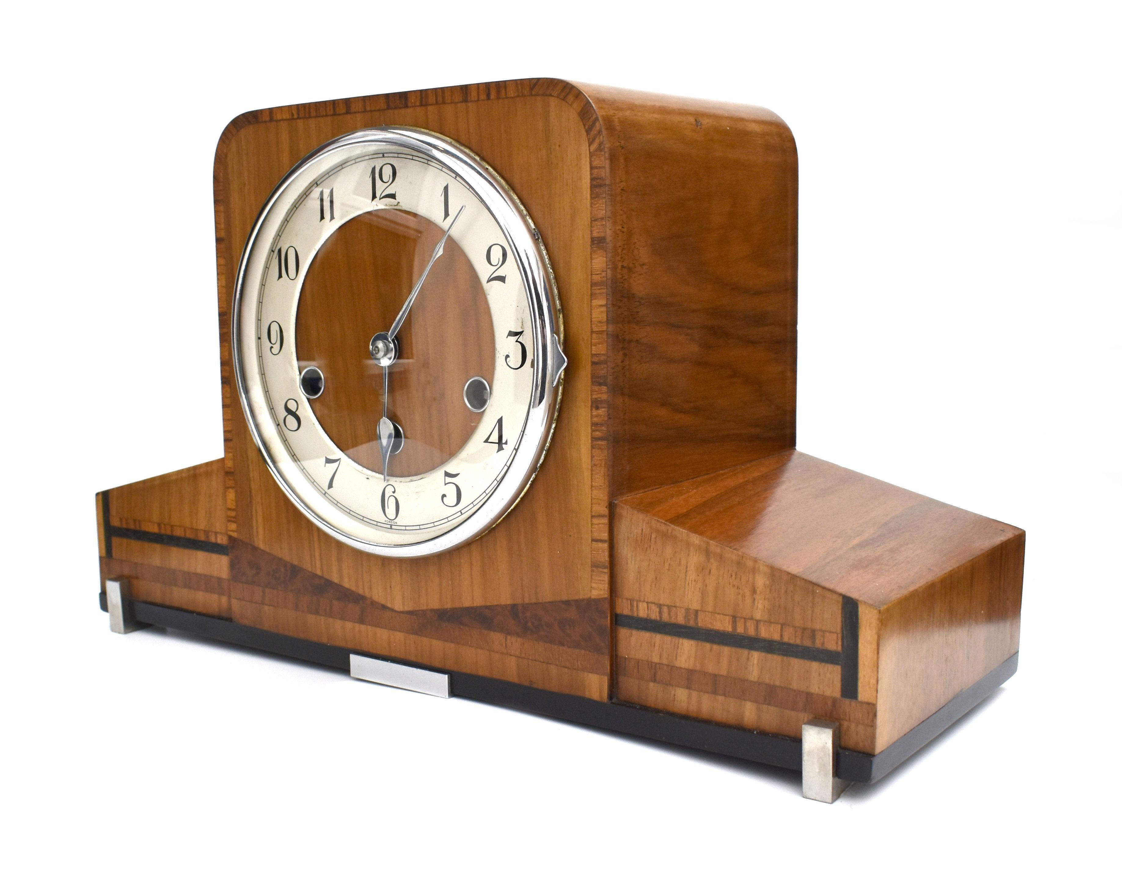 20th Century Art Deco Westminster Chime Mantle Clock, Haller, c1930