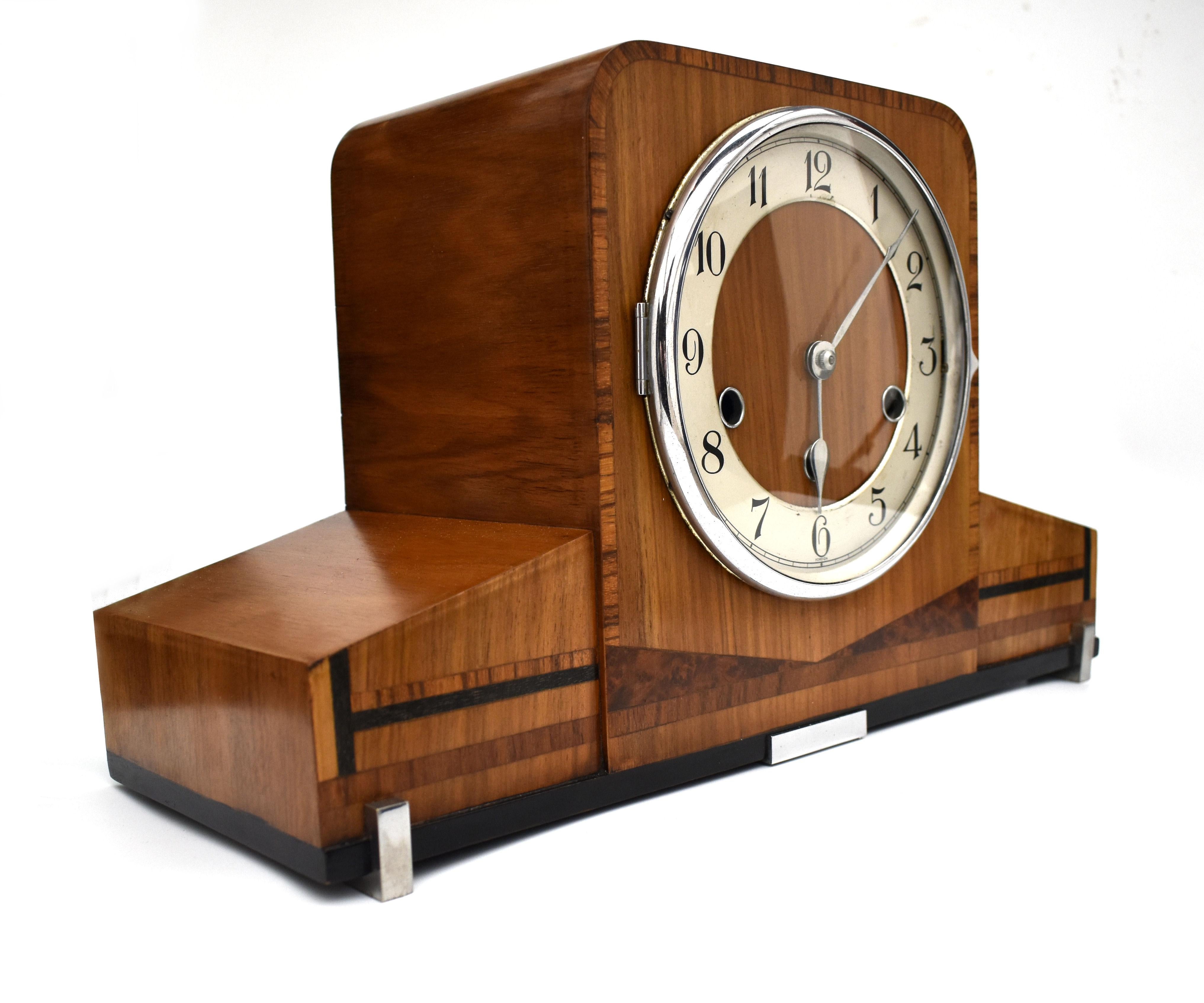 Art Deco Westminster Chime Mantle Clock, Haller, c1930 2