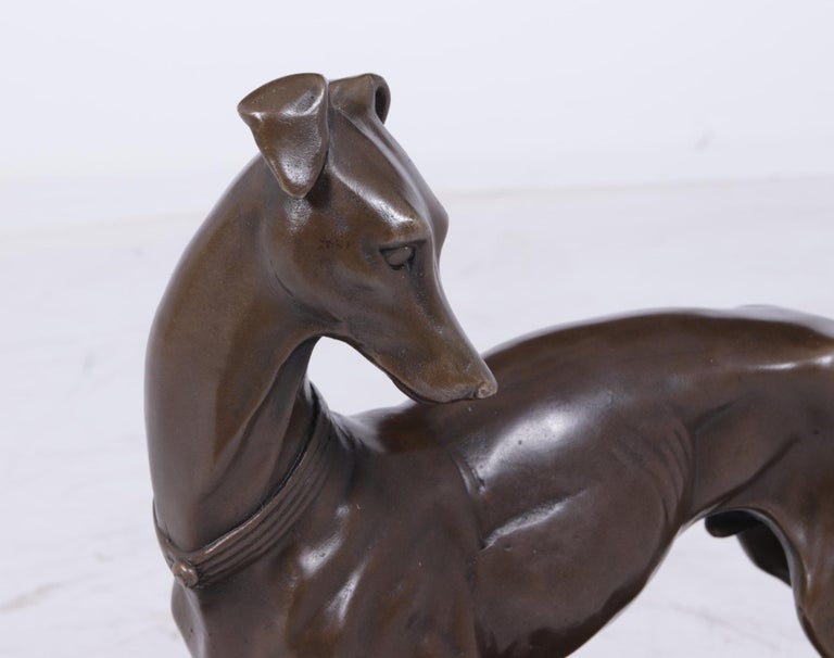 Art Deco Whippet Sculpture in Bronze by Bayre For Sale 3