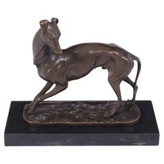 Art Deco Whippet Sculpture in Bronze by Bayre