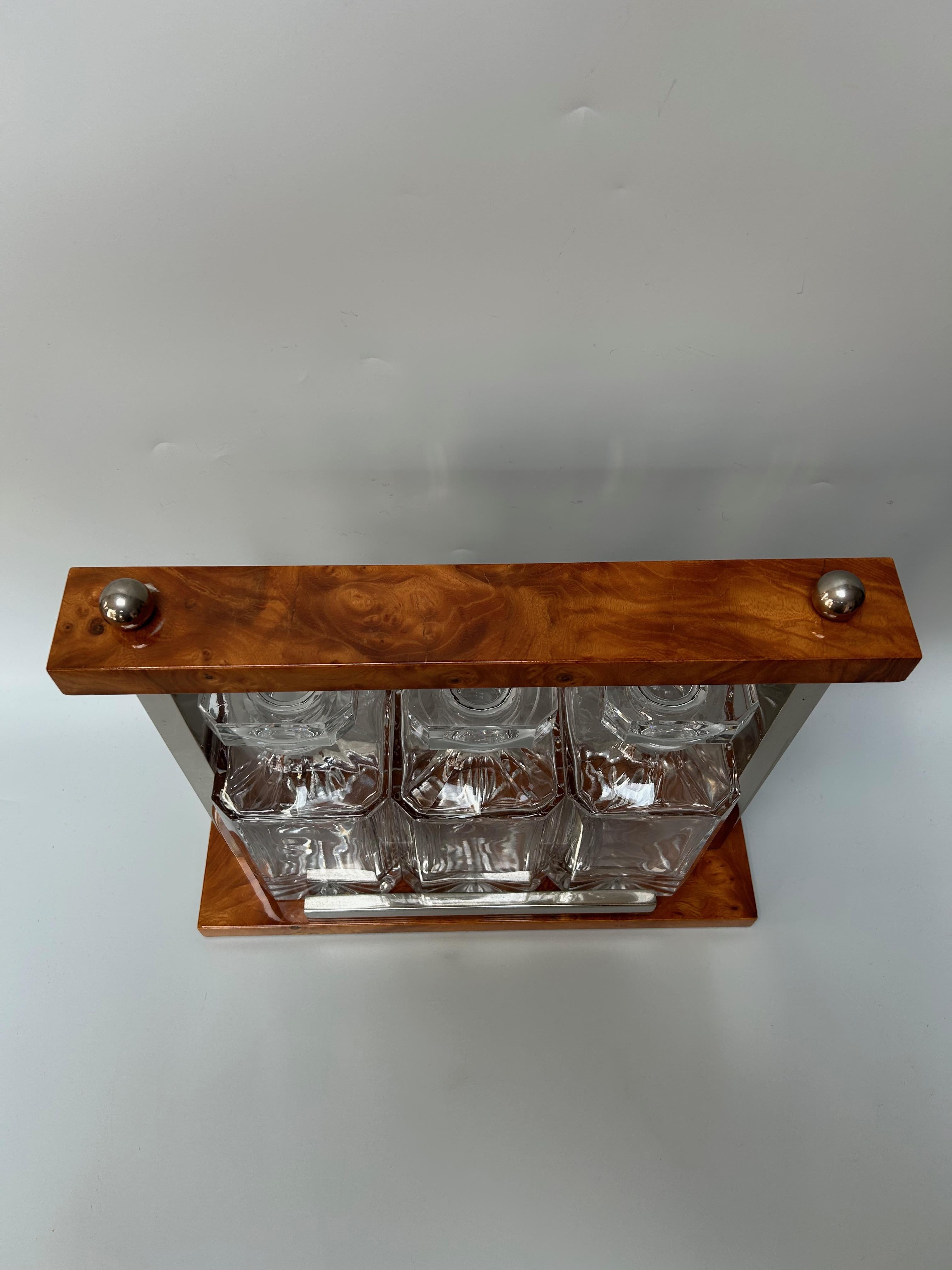 Chrome Cellar à whisky Art Déco 3 carats en vente
