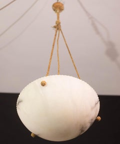 Araña Art Decó de Albaster Blanco, años 1940