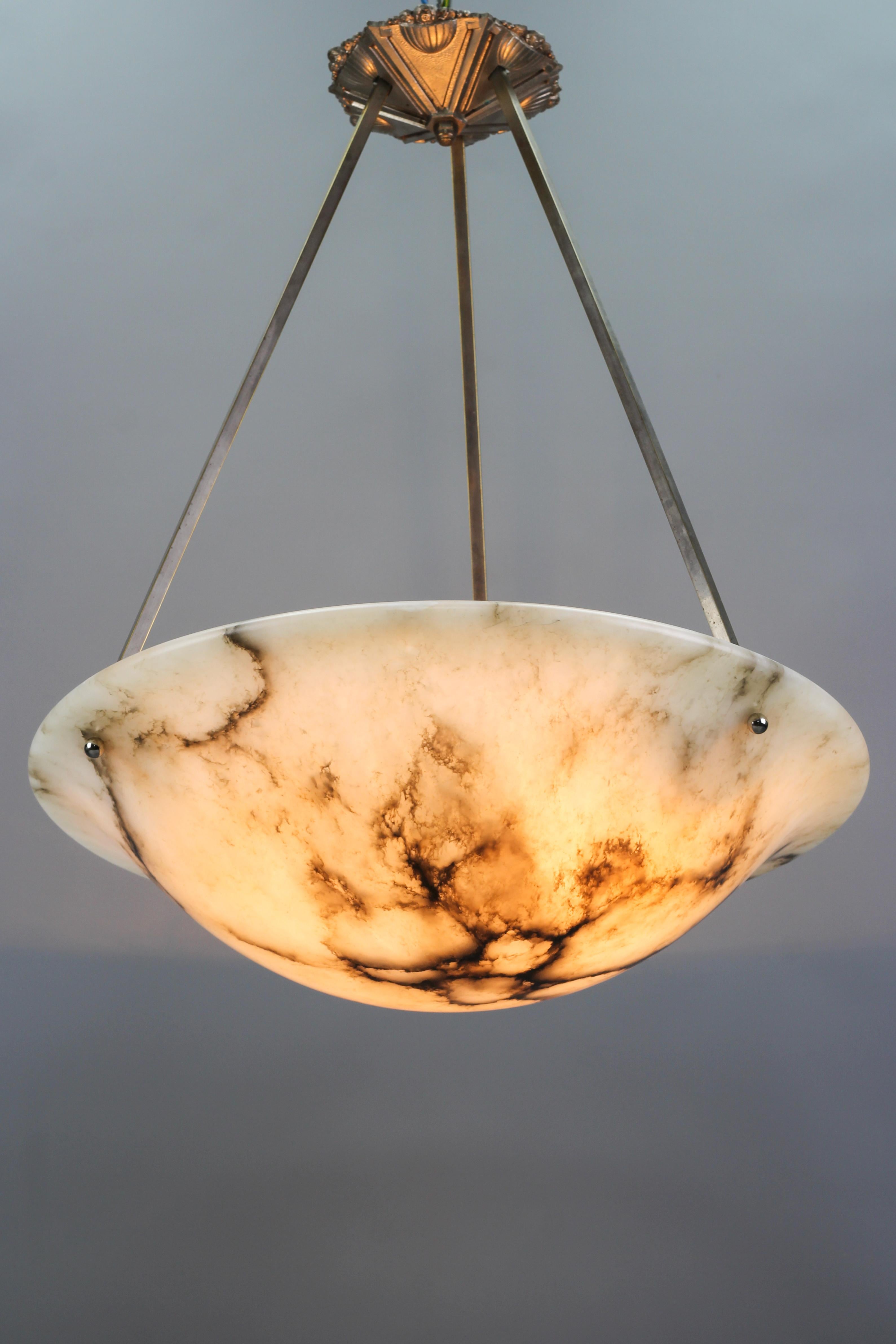 1920s alabaster pendant light