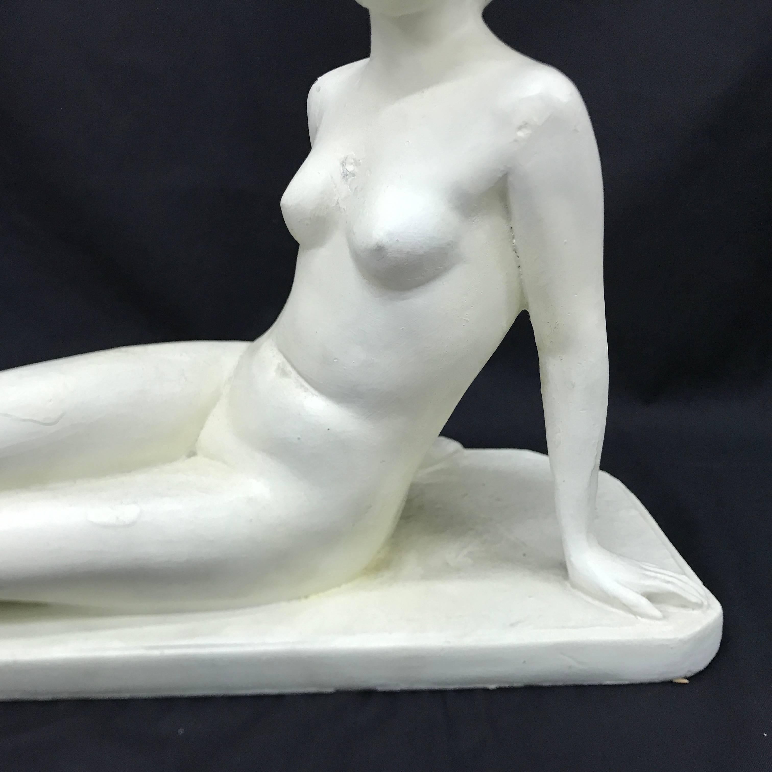 Nice woman body sculpture in ceramic made in Italy in 1930, signed S. Quaranta. Some small chips visible in the pics.