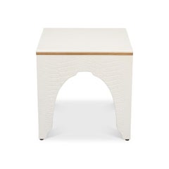 Art Deco White Crocodile Stool