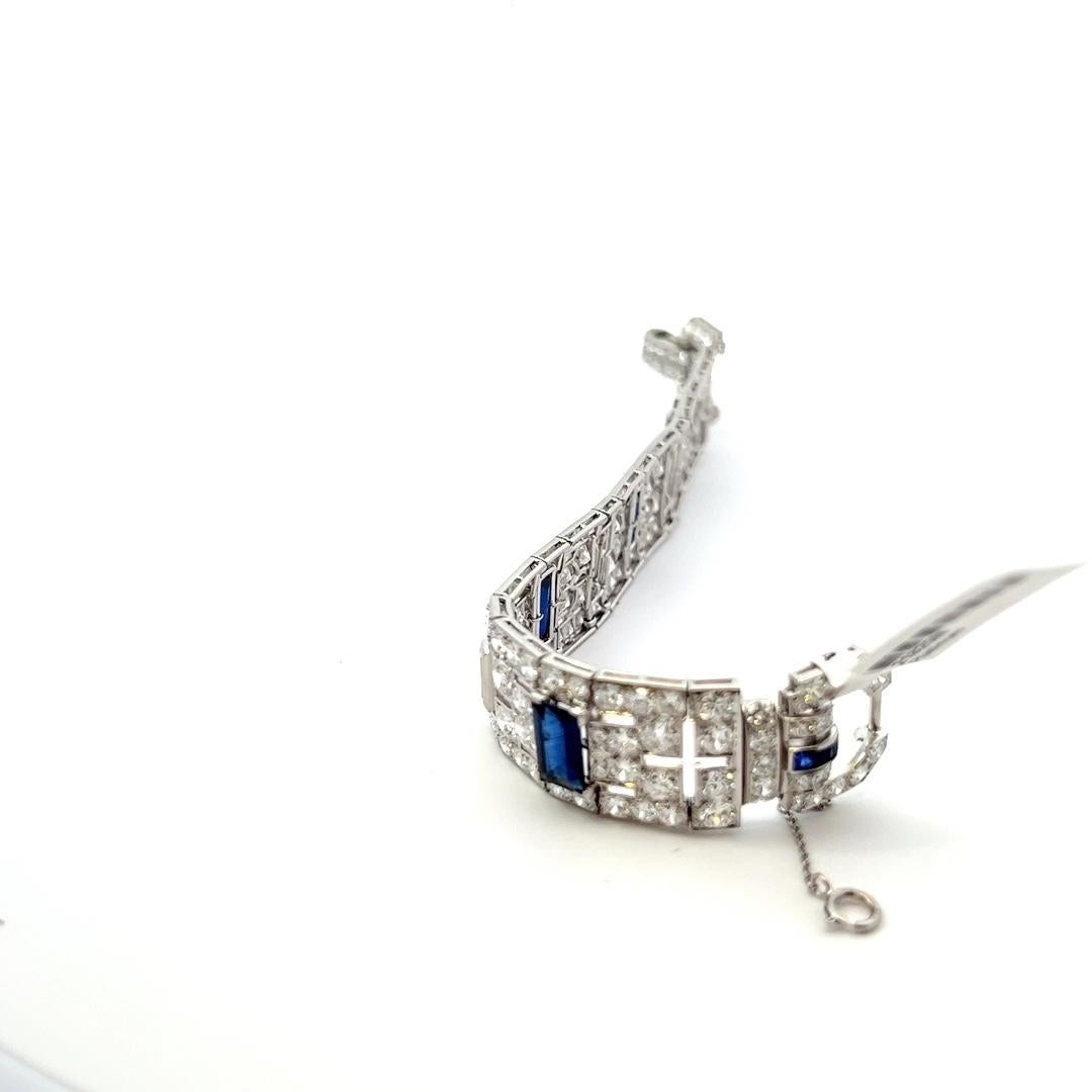 Women's Art Deco Diamond and Sapphire Bracelet