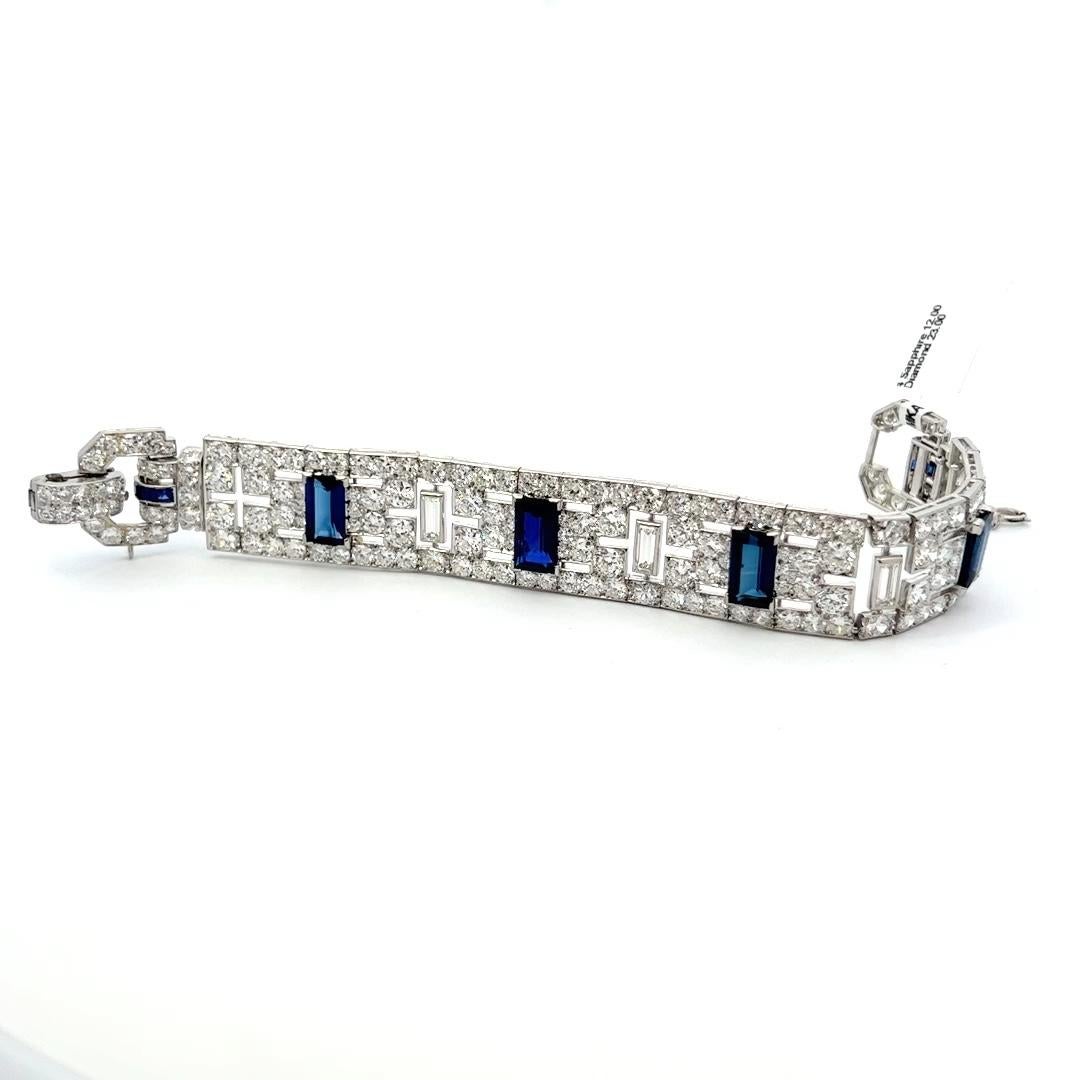 Art Deco Diamond and Sapphire Bracelet 1