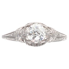Art Deco White Diamond Platinum Ring