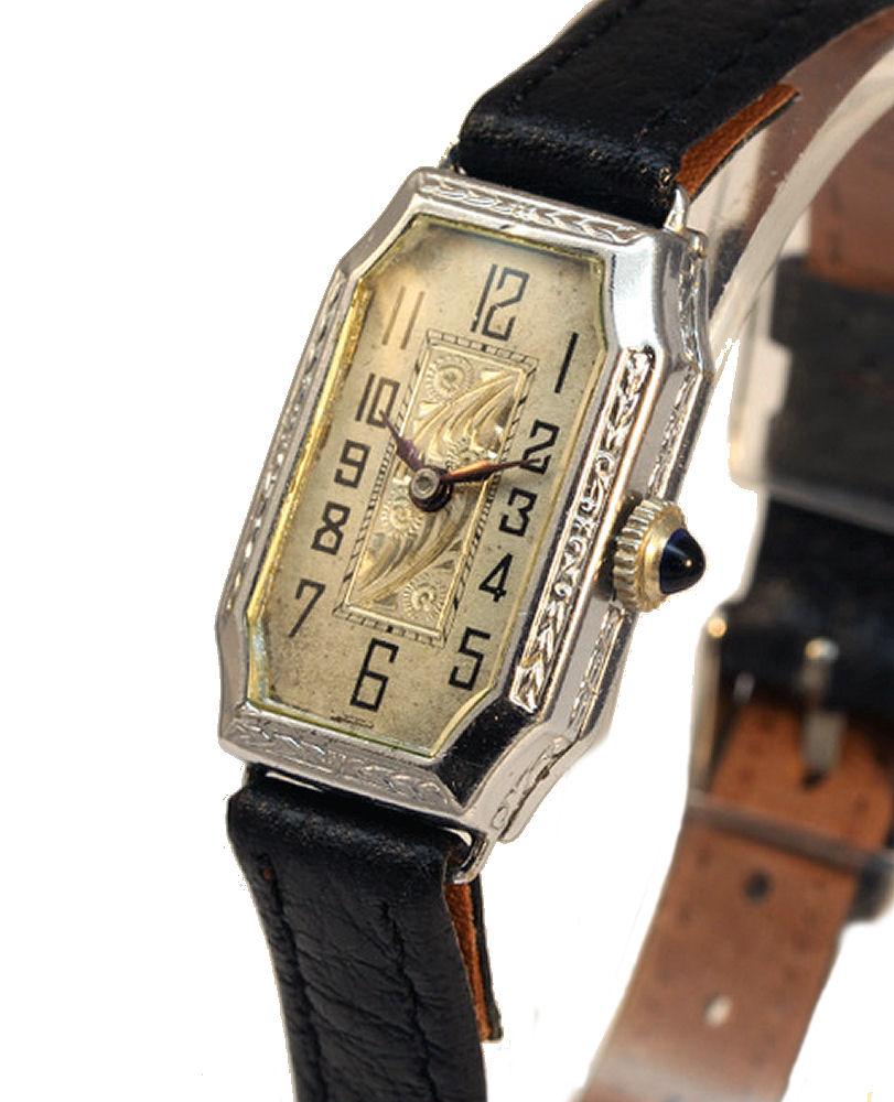 Art Deco Weißgold gefüllte Damen-Handuhr, gefüllt, gewartet,  c1929 3