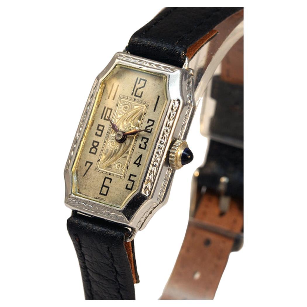 Art Deco Weißgold gefüllte Damen-Handuhr, gefüllt, gewartet,  c1929