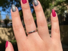 Art Deco White Gold JR Wood Wedding Band, Size 6.75