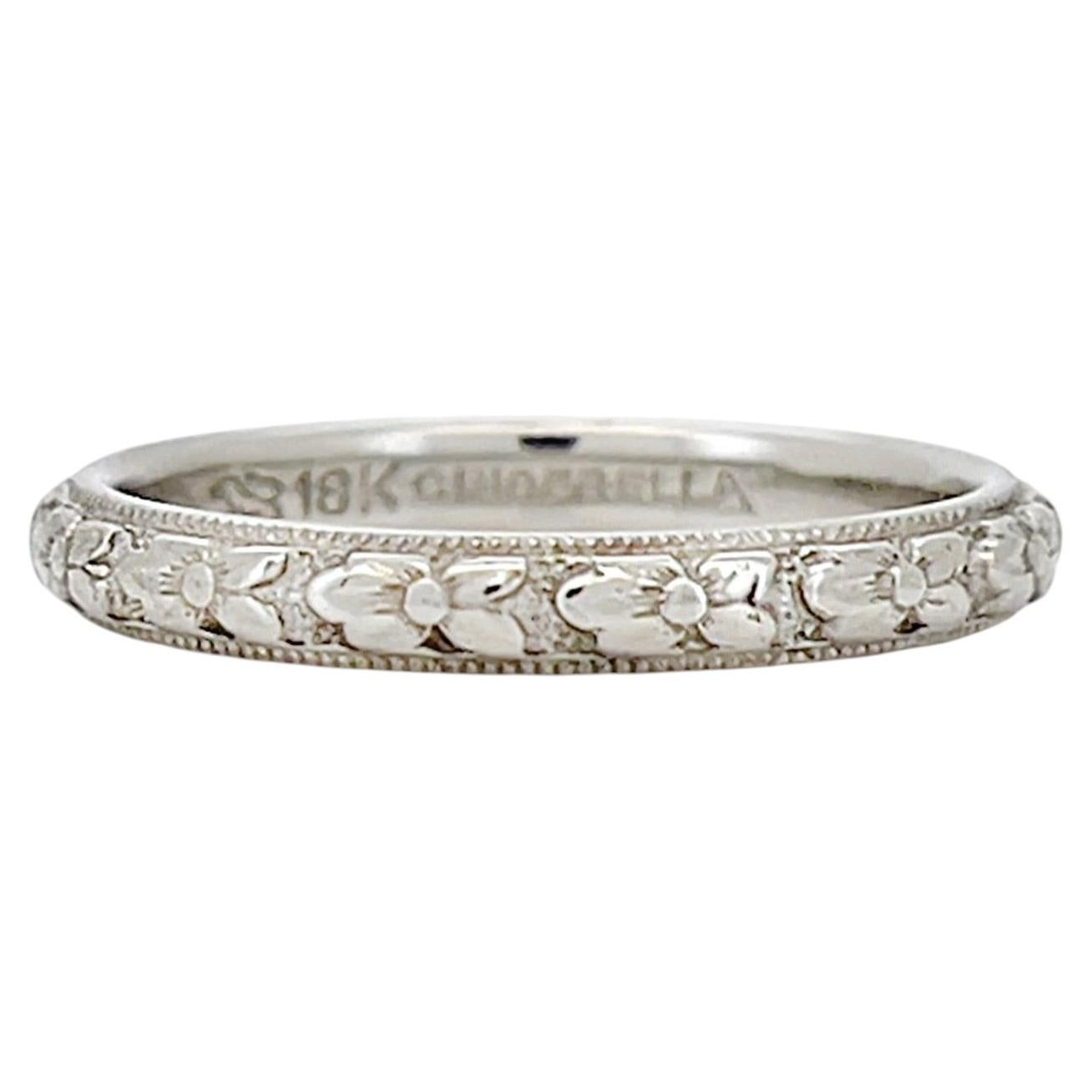 Bracelet de cendrillon Lohengrin en or blanc Art déco, taille 5.25, 14K en vente
