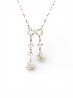 Art Déco white gold negligee necklace with diamonds