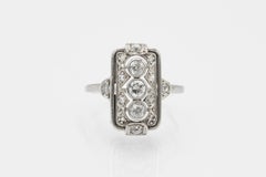 Art Deco white gold ring with diamonds, 1940s