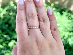 Art Deco Weißgold Einschliff-Diamant-Ehering, 7,25