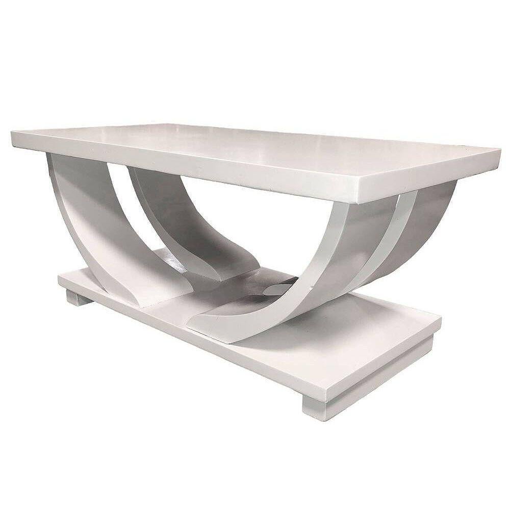 Art déco Table basse Art Déco à 2 niveaux en acajou blanc de Gilbert Rohde pour Brown Saltman en vente