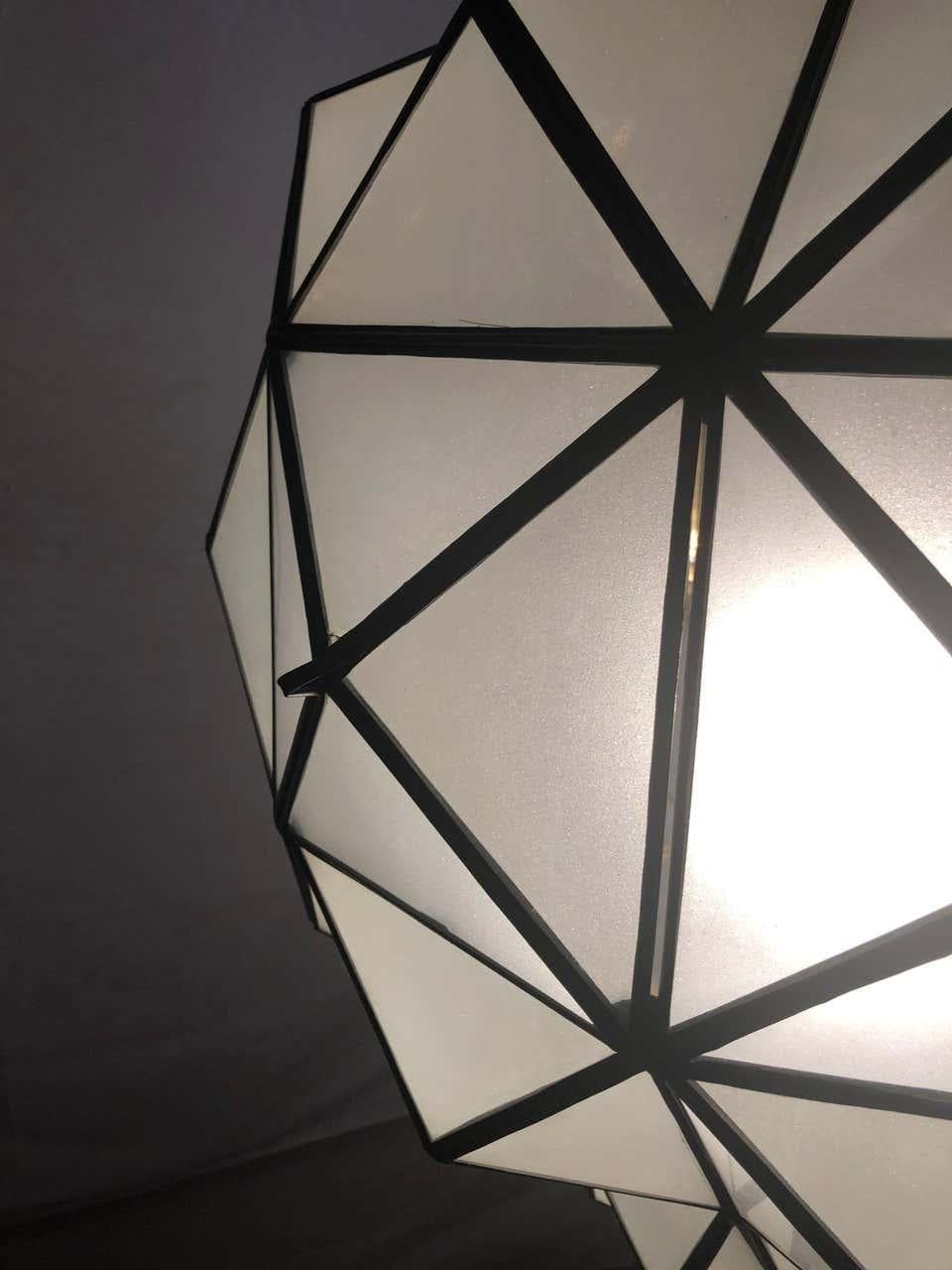Art Deco White Milk Chandelier, Pendant or Lantern in Dome Shape 6