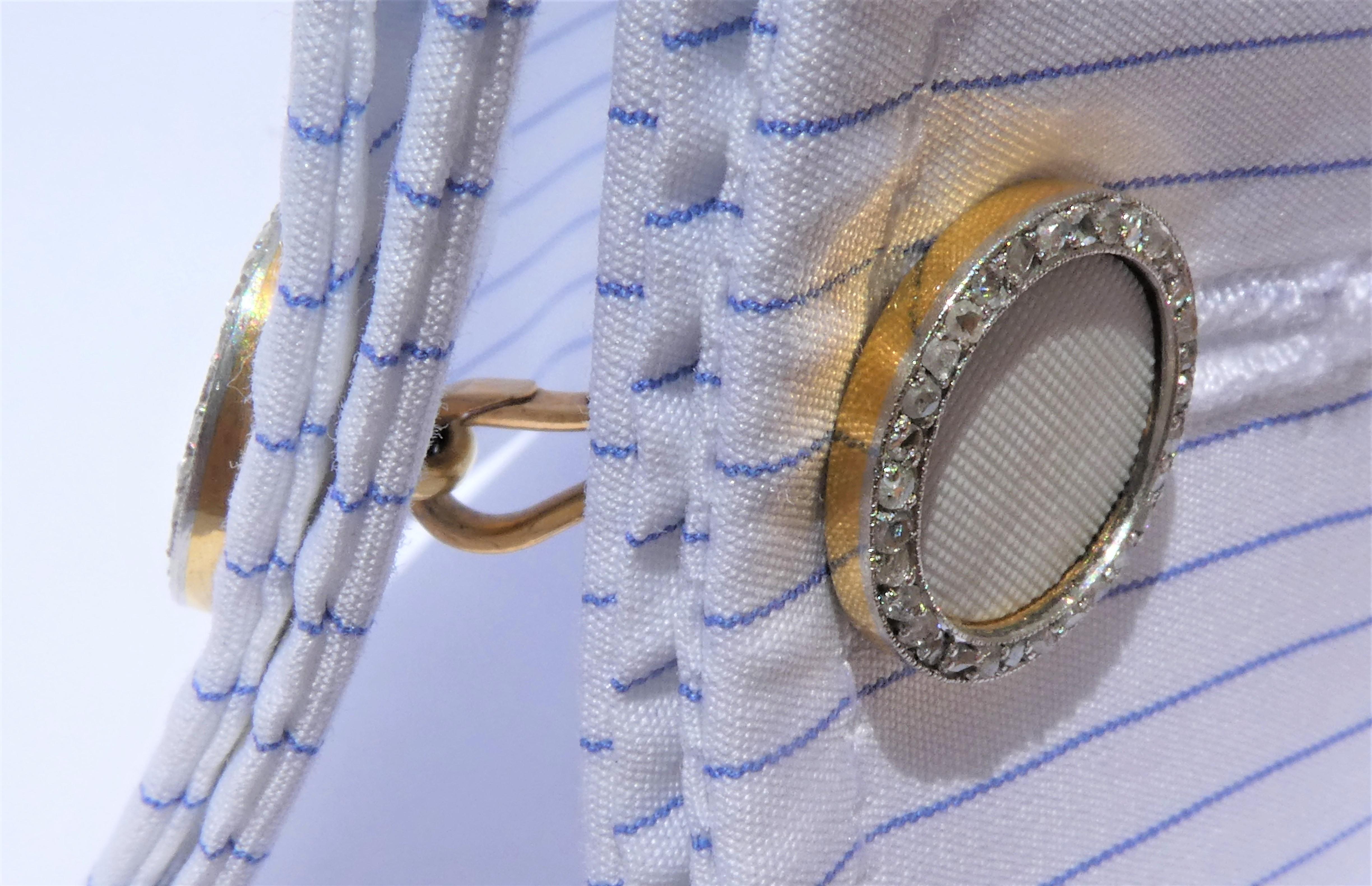 Art Deco White Onyx Platinum 18 Karat Gold Rose Cut Diamonds Cufflinks For Sale 3