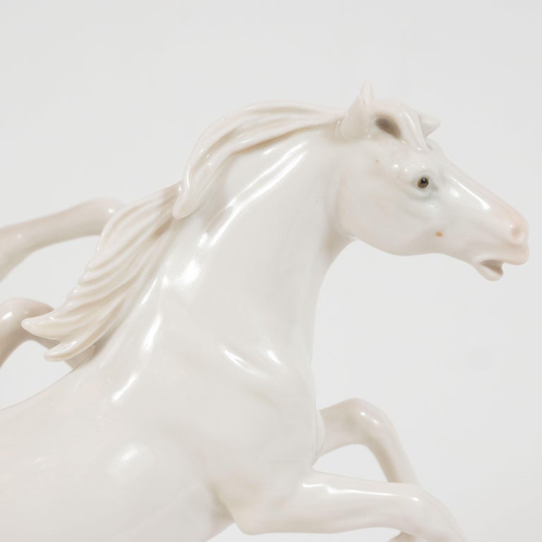 white porcelain horse statue